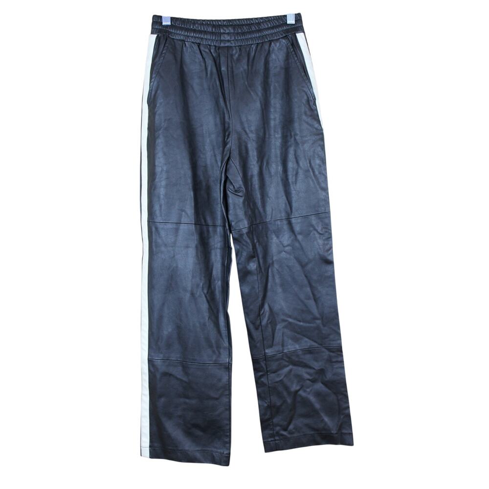 Urban Outfitters Black Vegan Leather Chic Biker Y2K Retro Mid Rise Pants Size XS
